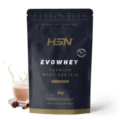 Imagen de HSN Evowhey Protein Sin Edulcorantes Té Chai con Leche 2Kg = 67 Tomas por Envase Concentrado de Proteína Suero 100% Whey Concentrate No GMO, Vegetariano, Gluten ni Soja