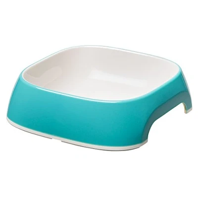Imagen de Ferplast Glam Comedero para Gato comida y agua de plástico moderno, antideslizante, fácil limpiar, 0,75 litros, Azul