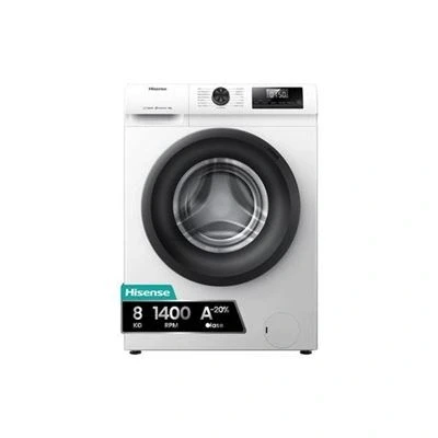 Imagen de Hisense WF1Q8041BW Lavadora, Class A, 8 Kg, 1400 rpm, Alto 85 cm x Ancho 60 cm, Color Blanco, Función Vapor 99,9%, Lavado Rápido+, Automático, Finalización Diferida, Tecnología Inverter