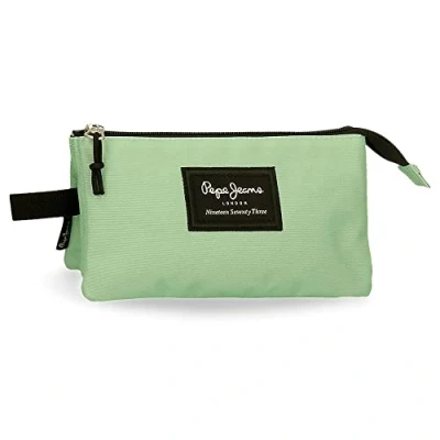 Imagen de Pepe Jeans Aris Estuche Triple Verde 22x12x5 cms Poliéster