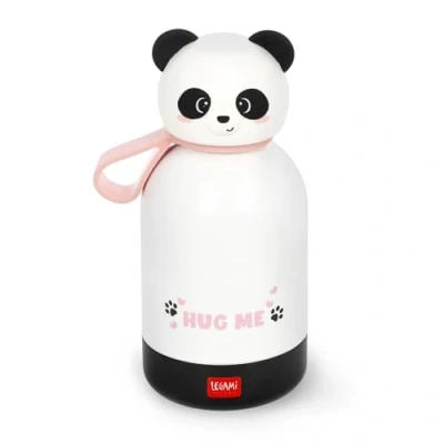 Imagen de Legami Botella de agua para niños Hot&amp;Cold BFF, Panda, doble capa acero inoxidable 18/8 con cierre hermético, se mantiene caliente durante 12 h y fría 24 h, capacidad 310 ml