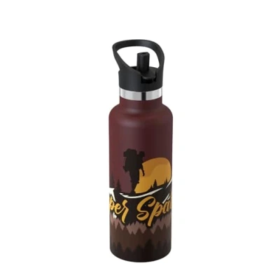 Imagen de Super Sparrow Botella Agua Acero Inoxidable 18/10 Termica Ultraligera con Tapa de Paja 500ml Termo Sin BPA, Niños, para Deporte, Viaje, Escuela, Exterior, Oficina, Hogar