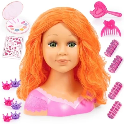 Imagen de Bayer Design 90088BO Busto muñeca para peinar y maquillar Charlene Super Model, Accesorios, 27 cm