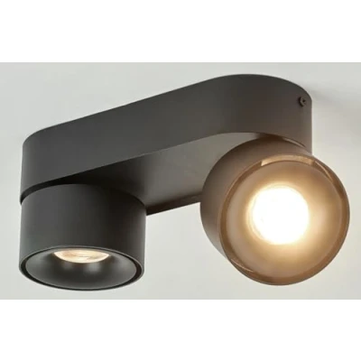 Imagen de Budbuddy 2x12W Lámpara de Techo LED con 2 Focos Orientables Para Moderno Plafón Regulable Superficie Luz Negro Interior Pasillo Salón Tiendas etc,4000K