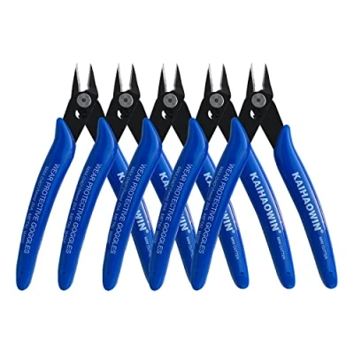Imagen de KAIHAOWIN 5 PCS Alicates de Corte Diagonal, Precision 127 mm, Electricista para Modelismo, Artesanía, Electrónica, Joyería