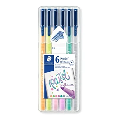 Imagen de Staedtler Triplus Color 323 SB6CS01. Rotuladores de colores punta fina multicolor. Estuche con 6 Pastel
