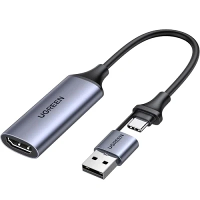 Imagen de UGREEN Tarjeta de Captura Vídeo HDMI 4K 60Hz USB C Entrada 1080P 30FPS HD Grabación Streaming Video Juegos OBS Compatible con MacBook iPad Pro PC Switch PS5 Xbox TV Stick Cámara