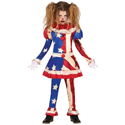 Imagen de FIESTAS GUIRCA Disfraz de Payaso Americano Malvado los EE.UU. Niña Halloween 10 12 Años
