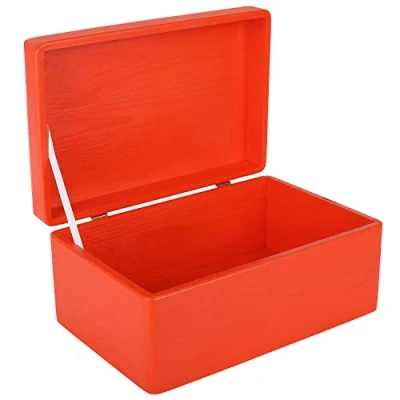 Imagen de Creative DECO Roja Grande Caja Madera Decorativa Almacenaje 30 x 20 14 cm (+/ 1cm) con Tapa Cofre Navidad Decorar Regalo Decoupage Juguetes, Documentos, Objetos de Valor, Herramientas