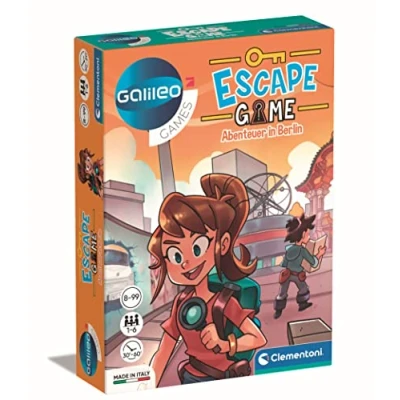 Imagen de Clementoni 59270 Escape Game Aventura en Berlín emocionante Juego de Mesa para romperse la Cabeza y descifrar Enigmas, Familiar con Cartas acertijos Accesorios, a Partir 8 años
