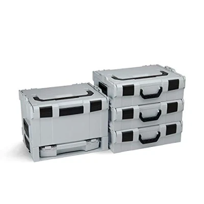 Imagen de GSR Mini Set 5x L Boxx Gris con Transparente Tapa Surtido Tornillos y Tacos Excelente Cajas de Tipo para Piezas Pequeñas