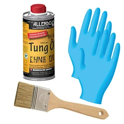 Imagen de Aceite de tung madera Producto 100% natural orgánico apto para alimentos, incluye pincel aplicar (250 ml)