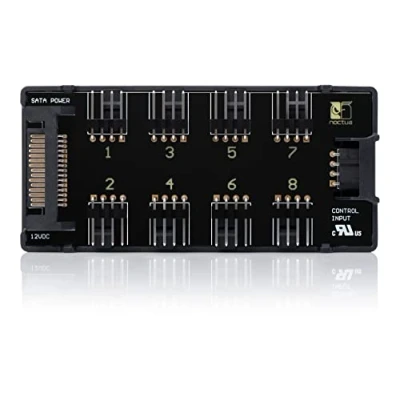 Imagen de Noctua NA FH1, Hub para Ventiladores de 8 Canales Conectar hasta 12V o 5V, Tanto PWM 4 pines como 3 (Negro)