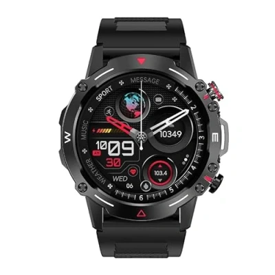 Imagen de Reloj inteligente AMOLED 2024 con pantalla siempre encendida, llamada Bluetooth, IP68, resistente al agua, NFC, deportivo, fitness, relojes para Android e iOS (negro)