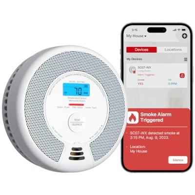 Imagen de X Sense Detector de Humo y monóxido Carbono Wi Fi con batería reemplazable, Combinado Inteligente Compatible la aplicación Home Security, SC07 WX, 1 Pack