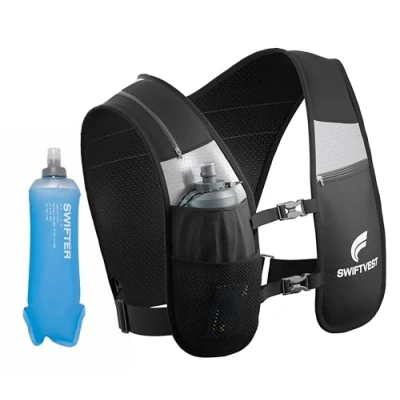 Imagen de SWIFTVEST® chaleco con soporte para teléfono correr, bolsa impermeable teléfono, de hidratación reflectante, cintura ajustable, botella agua, ligero, 6 bolsillos