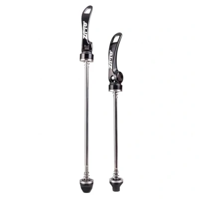 Imagen de Mimoke Desenganche rápido para Bicicleta, liberación rápida MTB de Carretera, Pinchos aleación Aluminio buje Rueda Delantera 115mm y Trasera 150mm (Negro)