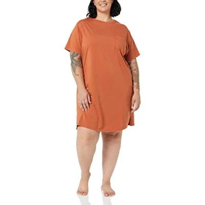 Imagen de Amazon Essentials Camisón de punto (disponible en tallas grandes) Mujer, Terracota, 5XL Grande
