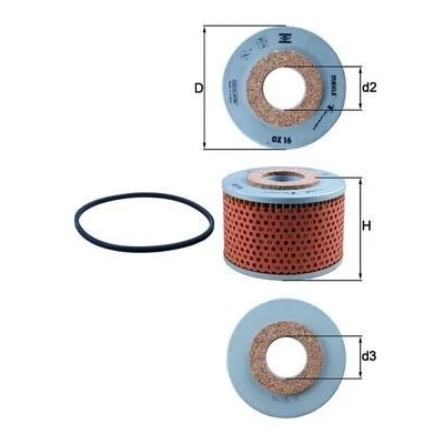 Imagen de MAHLE ORIGINAL OX 16D Filtro de aceite Cartucho filtrante