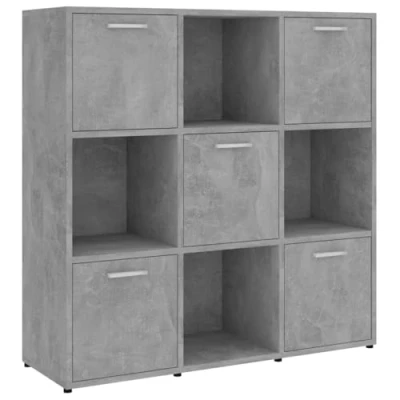 Imagen de vidaXL Estantería Estante de Libros Mueble Archivador Decoración Oficina Hogar Habitación Estable Duradera Contrachapada Gris Hormigón 90x30x90 cm