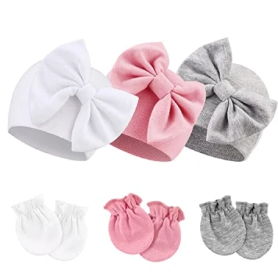 Imagen de DRESHOW Sombreros y Gorras Guantes para Bebé Recién Nacido Beanie Sombrero Bebés Niñas Niños Gorros 0 6 Meses