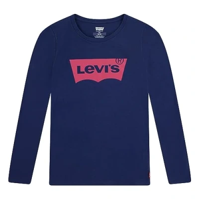 Imagen de Levi&#039;s Batwing TEE Camiseta de manga larga para niños, Talla: 116, Medieval blue