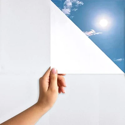 Imagen de MARAPON® Vinilo Opaco para Ventanas Autoadhesivo Estático Blanco [60x400 cm] Incluye Libro Electrónico con Consejos Profesionales Vinilos Alta Privacidad Ventana Baño