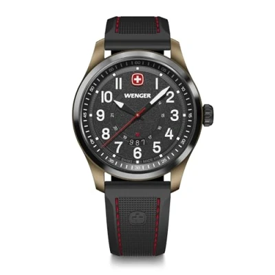 Imagen de Wenger Hombres Reloj de Pulsera Terragraph Analog Quarz, Ø 43 mm, Impermeable hasta 100 m, Cuero, 01.0541.125