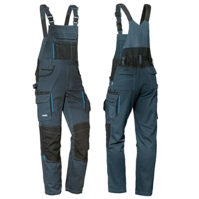 Imagen de Uvex Tune Up Pantalones de Trabajo Largos para Hombres Petos con Cintura elástica y Bolsillos en la Rodilla Azul 58