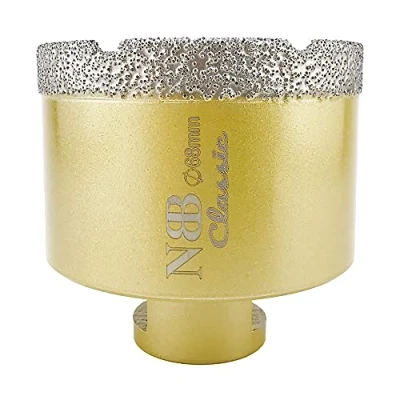 Imagen de NBB Broca de diamante con M14, corona para taladrar en seco y húmedo profesionalmente porcelana dura, cerámica, baldosas, granito, mármol, azulejo, Amoladora Angular (1, 68mm)