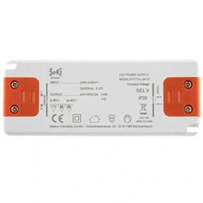 Imagen de SeKi fuente de alimentación LED L 12 24 V 0,5 A W; controlador transformador blanco