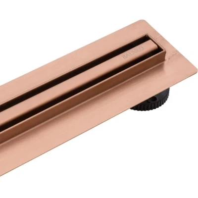 Imagen de BALNEO Canal de Ducha, Desagüe 70cm Suelo Acero Inoxidable Cobre Panel Estrecho 14mm, Juego Completo, Bajo 57mm, Ducha Proline Delgado y