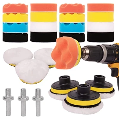 Imagen de GADLANE Kit Pulido Coche 25PCS de para Taladro M10, Atornilladores Inalámbricos y Pulidoras Pulir Faros (Niveles Surtidos Suavidad)