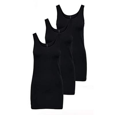 Imagen de ONLY Onllive Love Noos Camiseta de Tirantes para Mujer, Negro (3 X Black), S (EU)