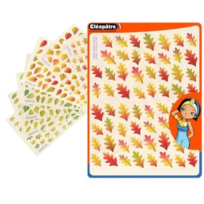 Imagen de CLEOPATRE Gommettes Pegatinas, hojas de árboles, 2 colores, paquete 8 (476 pegatinas)