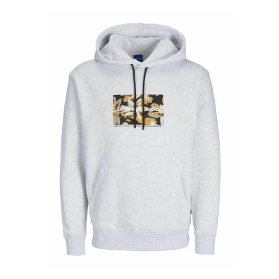 Imagen de Jack &amp; Jones Gedruckt Jersey con capucha, Hombre, Talla: Small, White melange