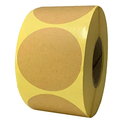 Imagen de 500 Piezas, 50mm Kraft Etiquetas Pegatinas Adhesivas Redondas Marrón