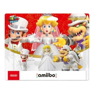 Imagen de Pack Figuras Amiibo Mario + Peach Bowser (Nupciales) Colección Super