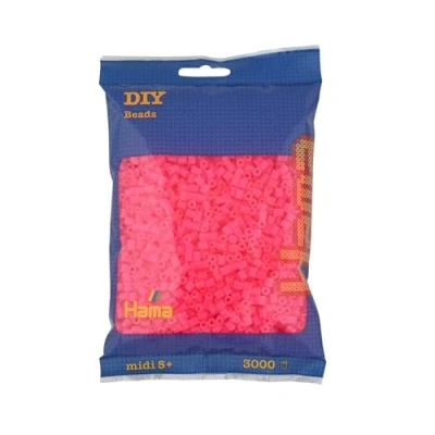Imagen de Hama Perlen 201 32 bolsas de perlas para planchar con aprox. 3.000 cuentas colores Midi manualidades diámetro 5 mm en fucsia, diversión creativa niños a partir años
