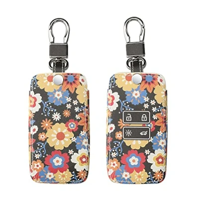 Imagen de kwmobile Funda Compatible con Renault Llave de Coche Smart Key 4 Botones (Solo Keyless Go) Cubierta Cuero sintético Case para Mando y Control Auto