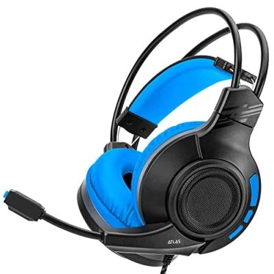 Imagen de NITHO Atlas Auriculares Gaming para PS4/PS5/Xbox One/Xbox Series XS/PC/Móvil, con Cable y Micrófono Plegable, Controlador de 50 mm Diadema Ligera Azul