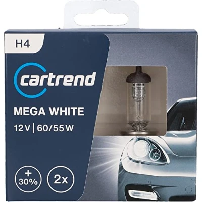 Imagen de Unitec 77780 Xenon Mega White Bombilla H4 para faros delanteros (12 V, 60 55 W, 2 unidades)