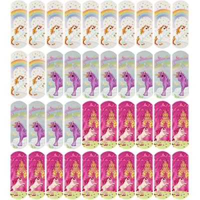 Imagen de com four® 40x Vendajes Impermeables para niños Tiras Adhesivas de Colores Juego apósitos con Motivos Unicornio clínicamente Probado (Unicornio)