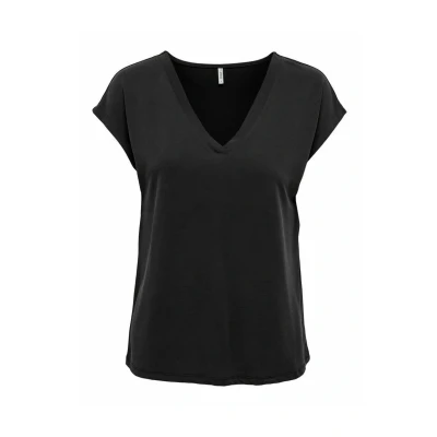 Imagen de ONLY Vausschnitt Camiseta básica, Mujer, Talla: XS, Black