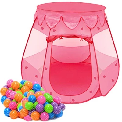 Imagen de LittleTom Tienda de Campaña Juguete Rosa 120x120x90cm Incl 200 Bolas para niñas