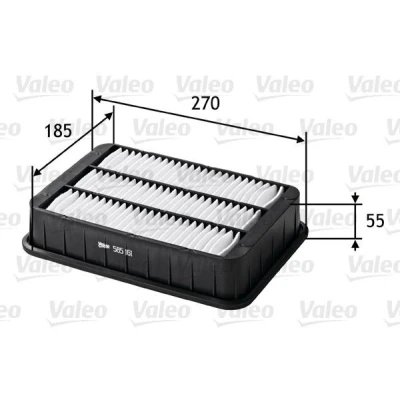 Imagen de VALEO 585161 Filtro de aire 55 185 270 Cartucho filtrante MITSUBISHI: Lancer 8, Outlander 2 SUV, ASX CITROËN: C Crosser C4 Aircross
