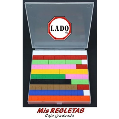 Imagen de Regletas Lado Caja Transparente 10x10 para comprender la Decena e introducción al cálculo con Las cuisenaire