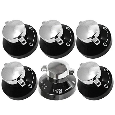 Imagen de Stoves Genuine Gas Hob Oven Cooker Control Knobs (Black / Silver by