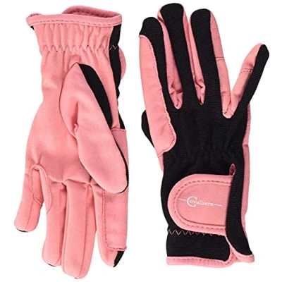 Imagen de Covalliero Lilli Guantes de equitación para niños (Talla M), Color Negro y Rosa
