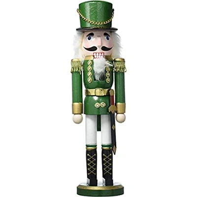 Imagen de Dekohelden24 520208 Precioso Cascanueces con diseño de Soldado en Verde, clásico, Aprox. 35cm